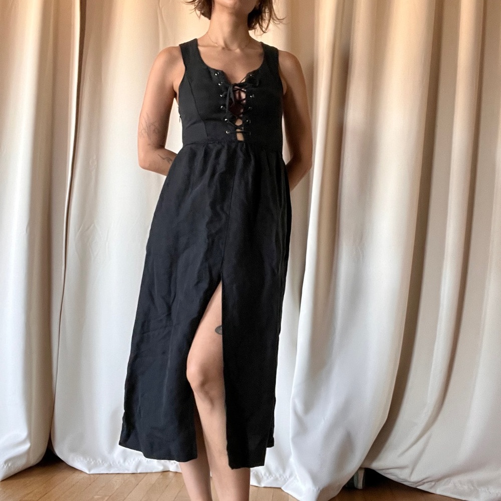 Reformation Black Midi Dress
